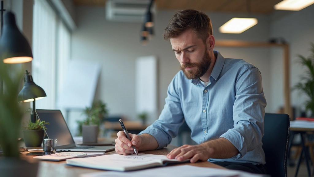 Dizajnér pracuje na profesionálnom webovom dizajne