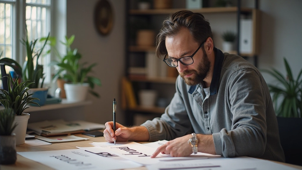 Typografický dizajn s rôznymi veľkosťami a štýlmi písma na pracovnom stole