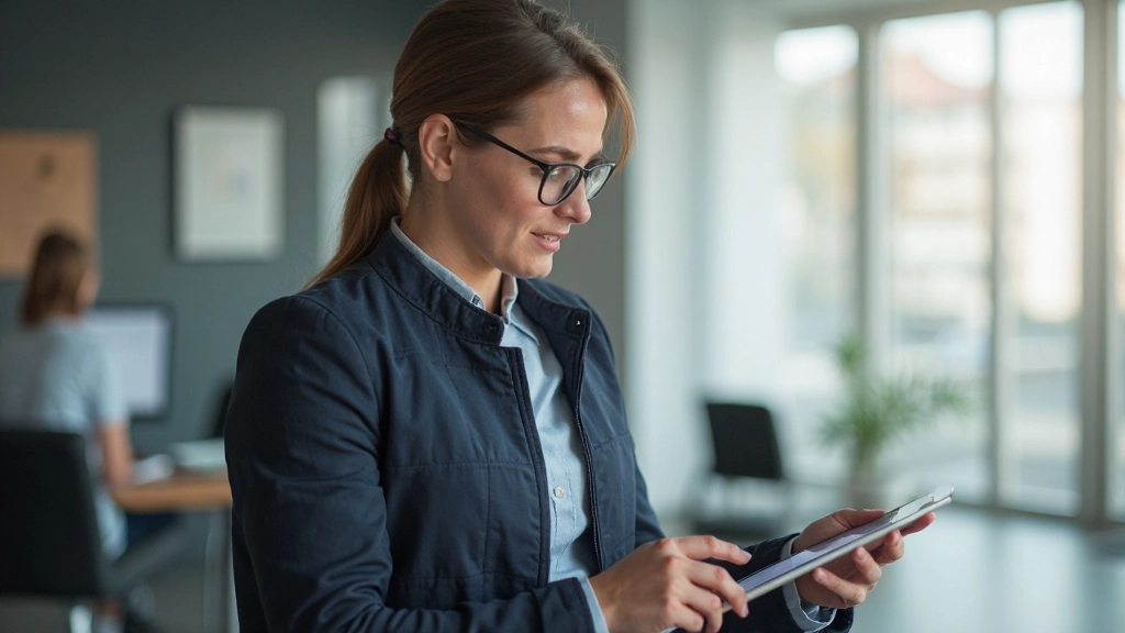 Odborník na používateľské rozhranie testujúci interakcie na prototype, svetlá kancelária